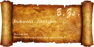 Bukovai Zselyke névjegykártya